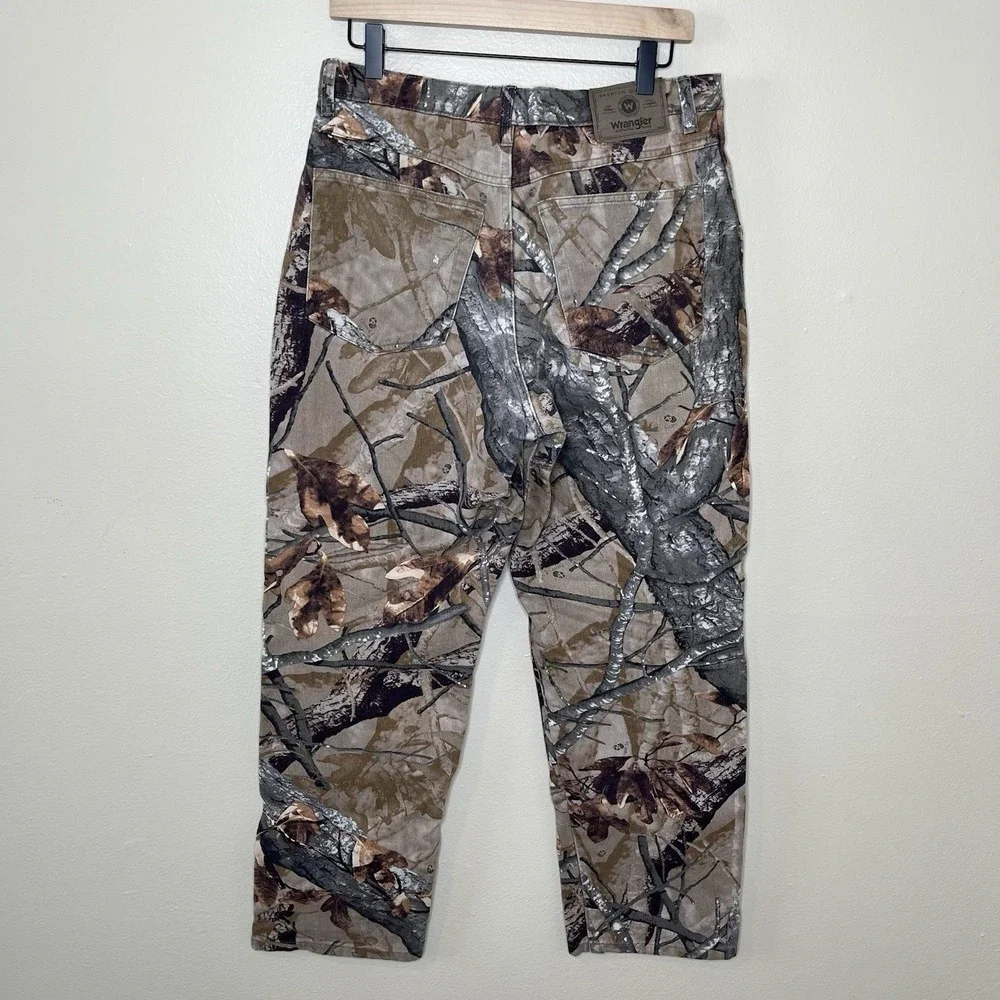 Wrangler 3D Fusion Camo Denim Double Knee Jeans Mens 32 x30 97GR1FS Hunting Gorp